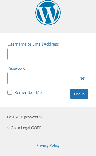 WordPress Login Screen