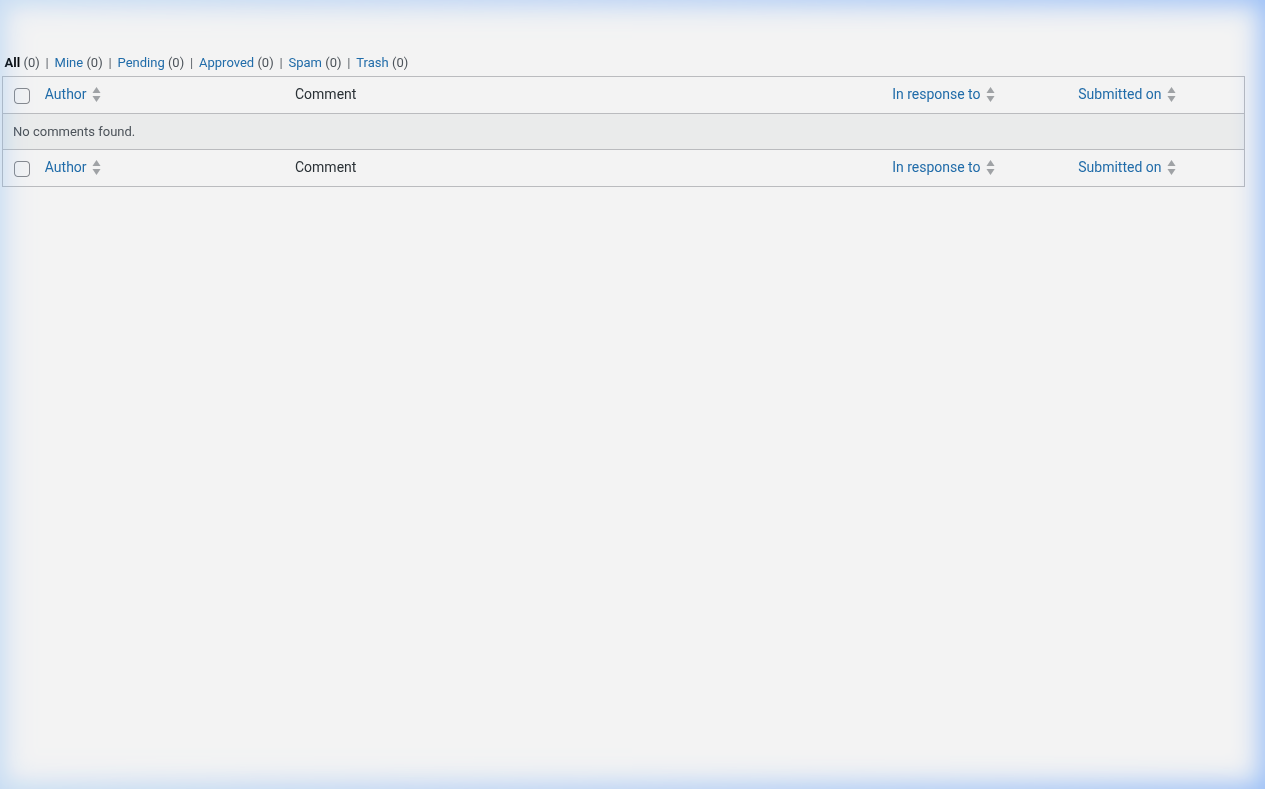 WordPress Comments Table