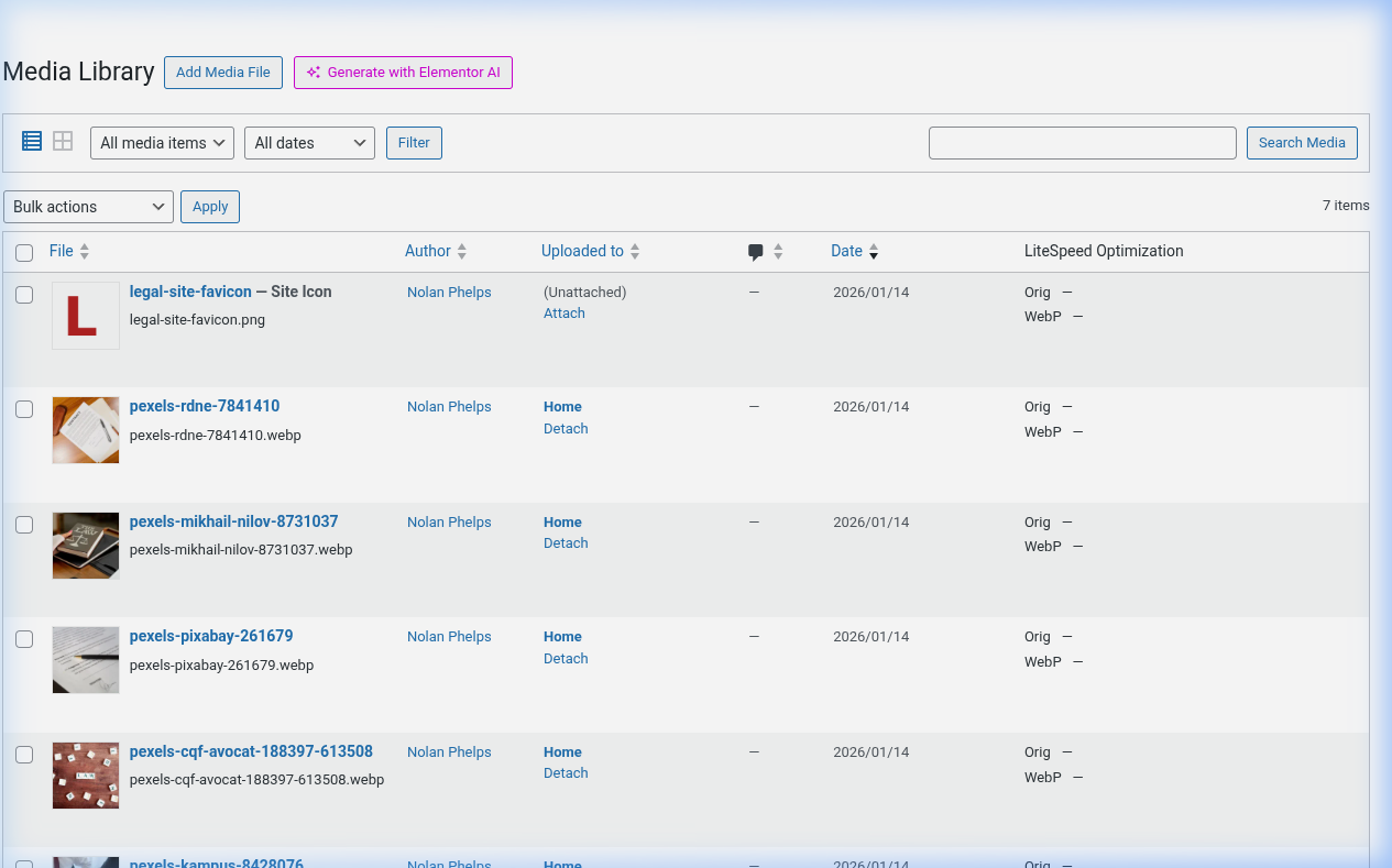 WordPress Media Library